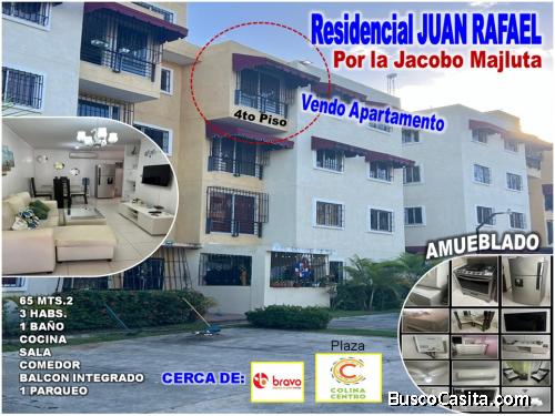 Residencial  JUAN RAFAEL, Apto AMUEBLADO, 3 habs., POR LA JACOBO,  Prox. AL BRAVO y COLINA CENTRO