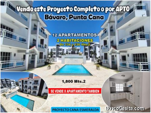 Vendo Proyecto de APTOS COMPLETO: 2 EDIFICIOS, 12 unidades en BAVARO, PUNTA CANA, Res. CANA ESMERALD