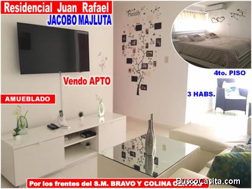 Vendo Apto AMUEBLADO, RES. JUAN RAFAEL, 3 habs., POR LA JACOBO,  Prox. AL BRAVO y COLINA CENTRO