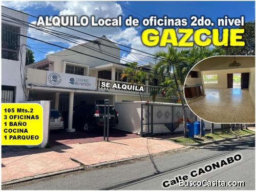 ALQUILO Excelente Local de OFICINAS, 2DO NIVEL en la calle Caonabo de GAZCUE