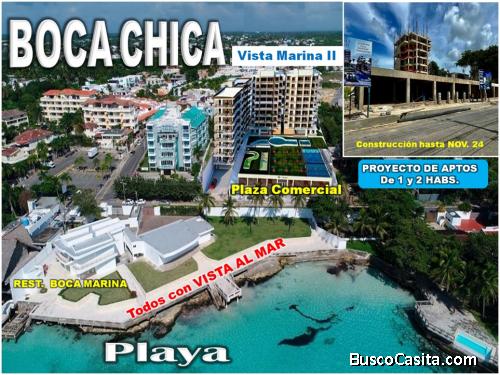 PROYECTO APTOS FRENTE AL MAR en BOCA CHICA, a Pasos de los Principales Restaurantes del Área y con f