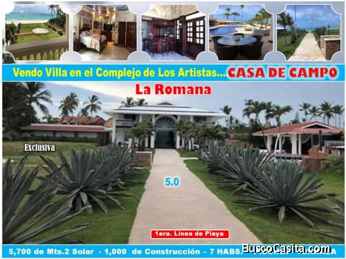 Vendo Exclusiva Villa en el Complejo de LOS ARTISTA….CASA DE CAMPO, 1RA LINEA DE PLAYA 