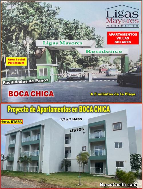 PROYECTO DE APTOS Y VILLAS EN BOCA CHICA, A SOLO 7 MINUTOS DE LA PLAYA, CON LOS MEJORES PRECIOS Y FA
