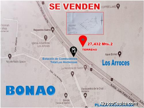 Vendo 27,432 Mts.2 en EL Km. 80 de la Autopista Duarte, BONAO, frente a la BOMBA TOTAL y próximo a P