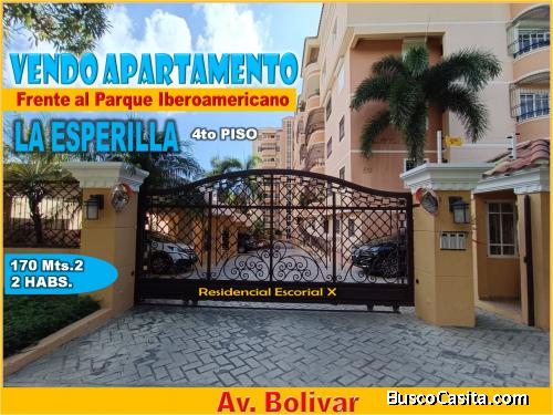 Vendo Apto en la Esperilla, RES. ESCORIAL X, AV. BOLIVAR, 170 Mts.2, 2 HABS.,  frente al Parque Iber