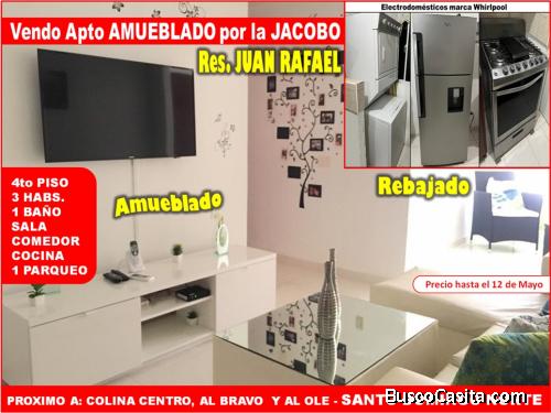 RES. JUAN RAFAEL, POR LA JACOBO, Vendo Apto REBAJADO, 3 habs. y Prox. AL BRAVO y COLINA CENTRO