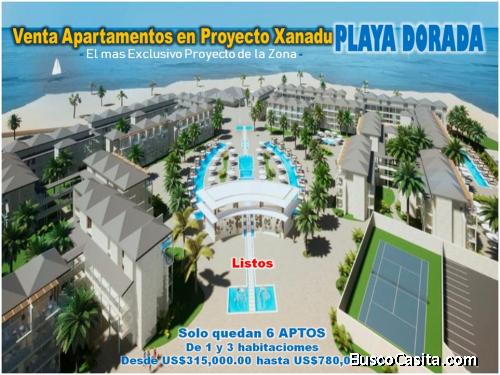 NOS QUEDAN 6 APTOS en PLAYA DORADA,  XANADU RESORT & RESIDENCES, donde puedes elegir la Ubicación de