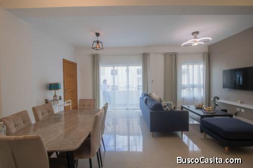 Apartamento en Alquiler de 3 Habitaciones amueblado en el Millón, Distrito Nacional, Santo Domingo.