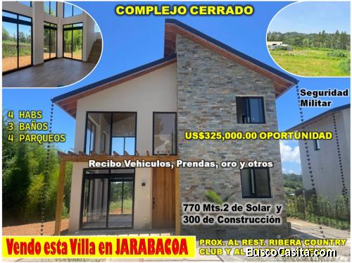 Vendo Hermosa Villa 2 Niveles en SABANETA,  JARABACOA, 770 Mts.2, PROXIMO AL RESTAURANTE RIBERA COUN