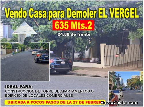 VENDO CASA SOLAR EN EL VERGEL, 635 METROS CUADRADOS, A PASOS DE LA 27 DE FEBRERO
