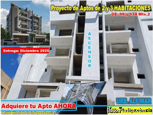 Proyecto de Aptos en ALFIMAR, km.7 de la Independencia, de 2 y 3 habitaciones, con Ascensor