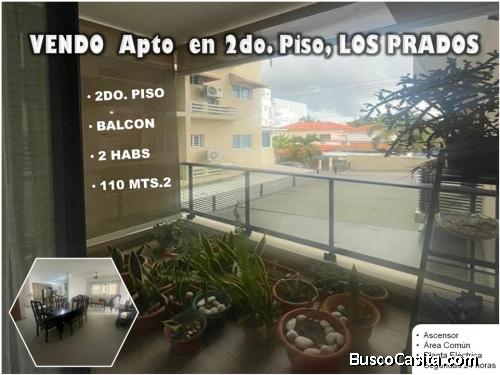 Vendo Apto de 2da. con 2 HABS., 110 Mts.2, Balcón en LOS PRADOS, Oportunidad
