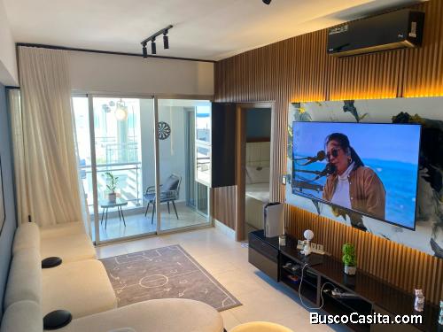 ALQUILO APTO 1 HAB., CON VISTA AL MAR, TORRE BOCA DEL MAR III, BOCA CHICA, PISO 7.