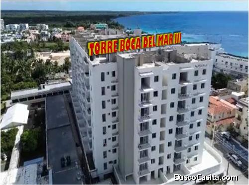 ALQUILO APTO 1 HAB. EN TORRE BOCA DEL MAR III, BOCA CHICA, CON  VISTA  A LA PISCINA, PISO 8