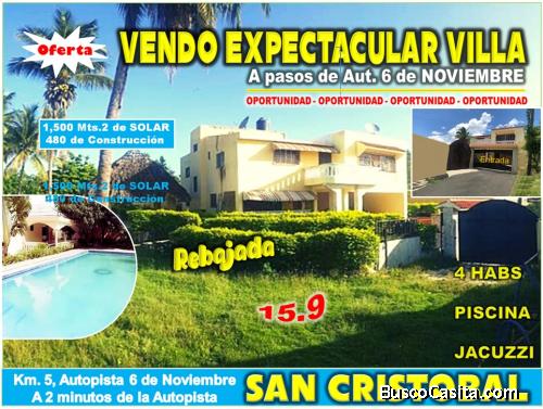 EL MEJOR NEGOCIO, INVIERTA EN ESTA VILLA EN SAN CRISTOBAL, Aut. 6 de Noviembre, a 1 minuto de la Aut