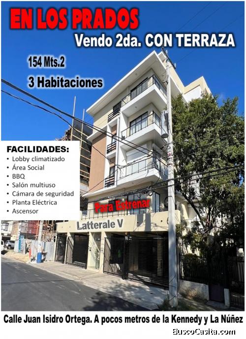 SE VENDE 2DA.  para ESTRENAR en LOS PRADOS, 154 Mts.3, 3 HABS.,  A pasos de la Kennedy y La Núñez
