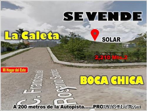 Excelente Solar de 2,2110 Mts.2 Próximo al ITLA, en LA CALETA de Oportunidad 