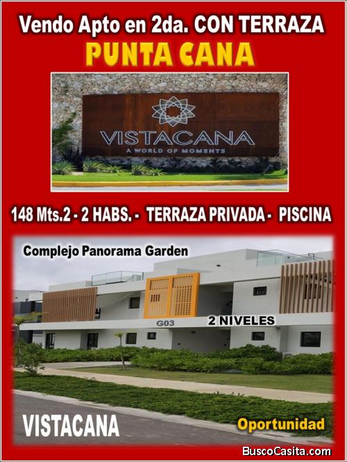 Vendo Apto en VISTA CANA,  2 Niveles (2do. y 3ero.) 2 HABS., 148 Mts.2 de OPORTUNIDAD