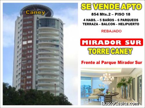SUPER APTO DE LUJO, REMODELADO Y REBAJADO EN TORRE CANEY, Mirador Sur, con 854 Mts.2, Piso 18, HELIP