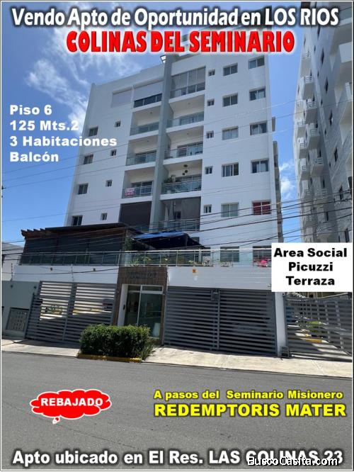 Venta Excelente Apto en LOS RIOS, Colinas del Seminario, 3 HABS., 125 Mts.2, Piso 6, RESIDENCIAL LA