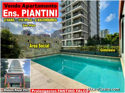 Vendo Apto en TORRE SHALOM ROYAL VIII, ENS. PIANTINI, 2 Habs., 110 Mts.2, Balcón