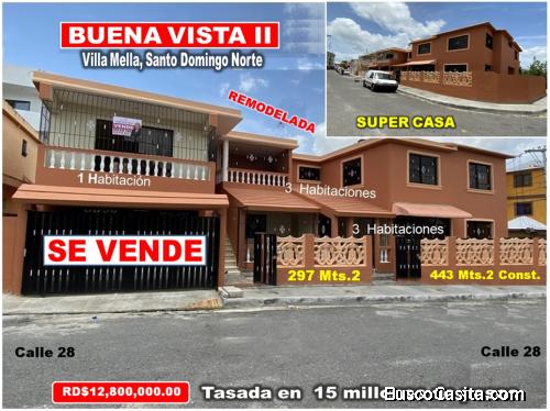 Vendo Casa REMODELADA TOTAL en Buena vista II, 7 HABS., 443 Mts.2, REBAJADA