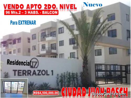 Vendo Apto  nuevo y de Primera en CIUDAD JUAN BOSCH,  Residencial Terrazol I