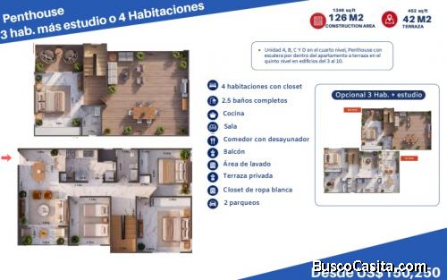 Venta de Condo Tres habitaciones en Boca Chica