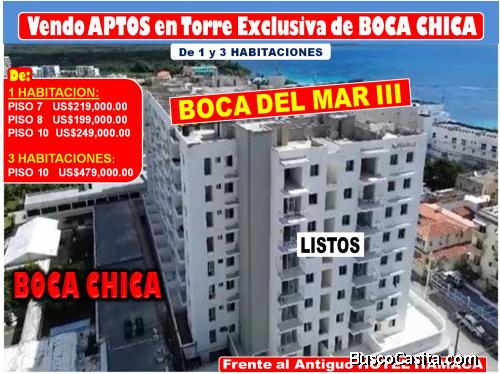 SE VENDEN 2 PENTHOUSES Y 2 APTOS EN TORRE BOCA DEL MAR III, BOCA CHICA